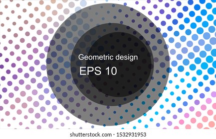 Geometric design halftone with a set of colorful abstract circles. Multicolor, rainbow vector layout with lines, rectangles. Decorative design in an abstract style with rectangles. EPS 10 Vector