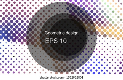 Geometric design halftone with a set of colorful abstract circles. Multicolor, rainbow vector layout with lines, rectangles. Decorative design in an abstract style with rectangles. EPS 10 Vector