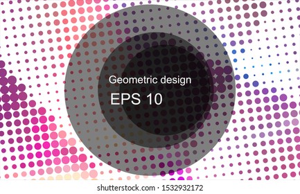 Geometric design halftone with a set of colorful abstract circles. Multicolor, rainbow vector layout with lines, rectangles. Decorative design in an abstract style with rectangles. EPS 10 Vector