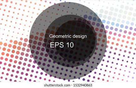 Geometric design halftone with a set of colorful abstract circles. Multicolor, rainbow vector layout with lines, rectangles. Decorative design in an abstract style with rectangles. EPS 10 Vector