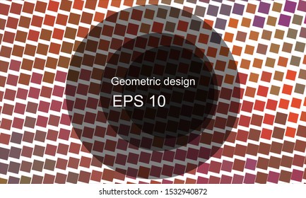 Geometric design halftone with a set of colorful abstract circles. Multicolor, rainbow vector layout with lines, rectangles. Decorative design in an abstract style with rectangles. EPS 10 Vector