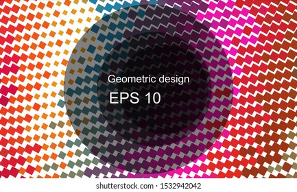 Geometric design halftone with a set of colorful abstract circles. Multicolor, rainbow vector layout with lines, rectangles. Decorative design in an abstract style with rectangles. EPS 10 Vector