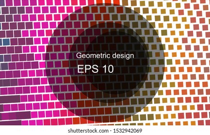 Geometric design halftone with a set of colorful abstract circles. Multicolor, rainbow vector layout with lines, rectangles. Decorative design in an abstract style with rectangles. EPS 10 Vector