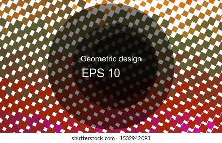 Geometric design halftone with a set of colorful abstract circles. Multicolor, rainbow vector layout with lines, rectangles. Decorative design in an abstract style with rectangles. EPS 10 Vector