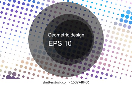 Geometric design halftone with a set of colorful abstract circles. Multicolor, rainbow vector layout with lines, rectangles. Decorative design in an abstract style with rectangles. EPS 10 Vector