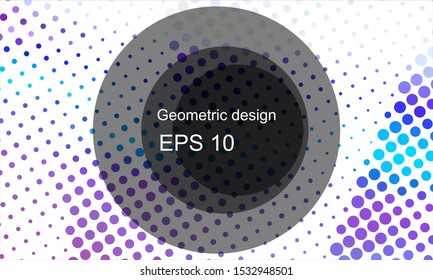 Geometric design halftone with a set of colorful abstract circles. Multicolor, rainbow vector layout with lines, rectangles. Decorative design in an abstract style with rectangles. EPS 10 Vector