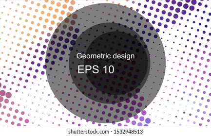Geometric design halftone with a set of colorful abstract circles. Multicolor, rainbow vector layout with lines, rectangles. Decorative design in an abstract style with rectangles. EPS 10 Vector