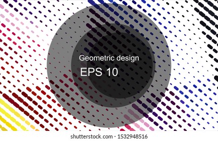 Geometric design halftone with a set of colorful abstract circles. Multicolor, rainbow vector layout with lines, rectangles. Decorative design in an abstract style with rectangles. EPS 10 Vector