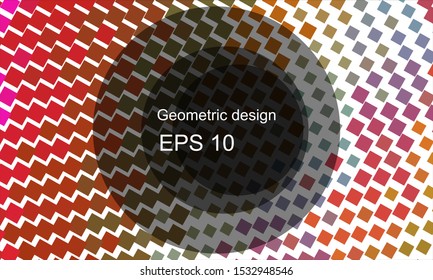 Geometric design halftone with a set of colorful abstract circles. Multicolor, rainbow vector layout with lines, rectangles. Decorative design in an abstract style with rectangles. EPS 10 Vector