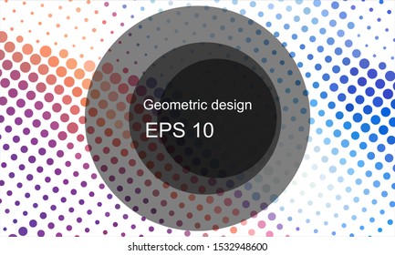 Geometric design halftone with a set of colorful abstract circles. Multicolor, rainbow vector layout with lines, rectangles. Decorative design in an abstract style with rectangles. EPS 10 Vector