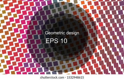 Geometric design halftone with a set of colorful abstract circles. Multicolor, rainbow vector layout with lines, rectangles. Decorative design in an abstract style with rectangles. EPS 10 Vector