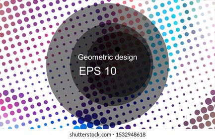 Geometric design halftone with a set of colorful abstract circles. Multicolor, rainbow vector layout with lines, rectangles. Decorative design in an abstract style with rectangles. EPS 10 Vector