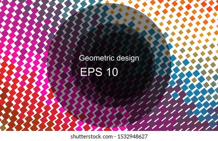 Geometric design halftone with a set of colorful abstract circles. Multicolor, rainbow vector layout with lines, rectangles. Decorative design in an abstract style with rectangles. EPS 10 Vector