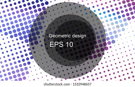 Geometric design halftone with a set of colorful abstract circles. Multicolor, rainbow vector layout with lines, rectangles. Decorative design in an abstract style with rectangles. EPS 10 Vector