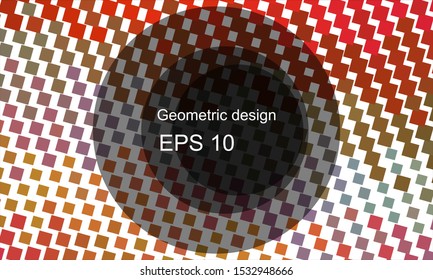 Geometric design halftone with a set of colorful abstract circles. Multicolor, rainbow vector layout with lines, rectangles. Decorative design in an abstract style with rectangles. EPS 10 Vector