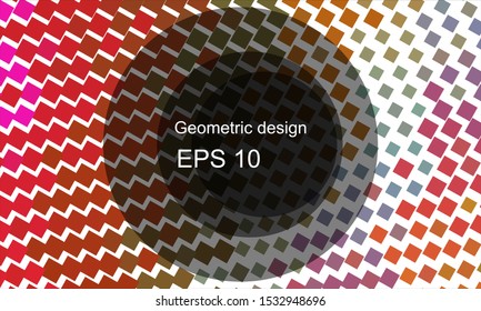 Geometric design halftone with a set of colorful abstract circles. Multicolor, rainbow vector layout with lines, rectangles. Decorative design in an abstract style with rectangles. EPS 10 Vector