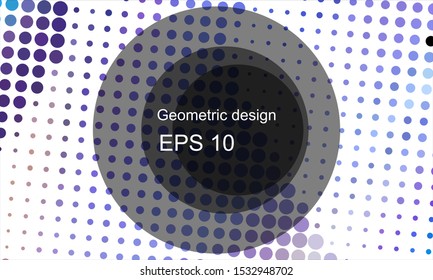 Geometric design halftone with a set of colorful abstract circles. Multicolor, rainbow vector layout with lines, rectangles. Decorative design in an abstract style with rectangles. EPS 10 Vector