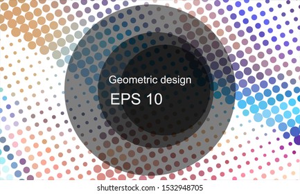 Geometric design halftone with a set of colorful abstract circles. Multicolor, rainbow vector layout with lines, rectangles. Decorative design in an abstract style with rectangles. EPS 10 Vector