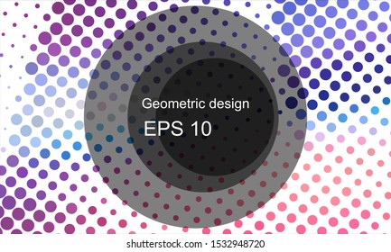 Geometric design halftone with a set of colorful abstract circles. Multicolor, rainbow vector layout with lines, rectangles. Decorative design in an abstract style with rectangles. EPS 10 Vector