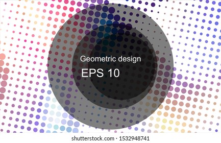 Geometric design halftone with a set of colorful abstract circles. Multicolor, rainbow vector layout with lines, rectangles. Decorative design in an abstract style with rectangles. EPS 10 Vector