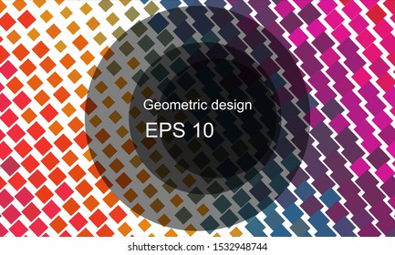 Geometric design halftone with a set of colorful abstract circles. Multicolor, rainbow vector layout with lines, rectangles. Decorative design in an abstract style with rectangles. EPS 10 Vector
