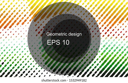 Geometric design halftone with a set of colorful abstract circles. Multicolor, rainbow vector layout with lines, rectangles. Decorative design in an abstract style with rectangles. EPS 10 Vector