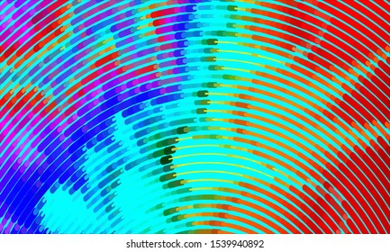 Geometric design halftone with a set of colorful abstract circles. Multicolor, rainbow vector layout with lines, rectangles. Decorative design in an abstract style with rectangles. EPS 10 Vector