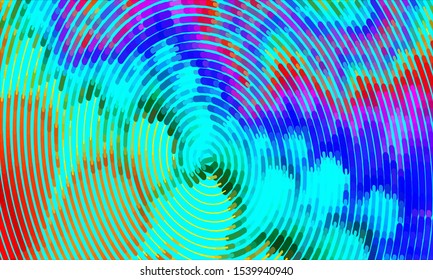 Geometric design halftone with a set of colorful abstract circles. Multicolor, rainbow vector layout with lines, rectangles. Decorative design in an abstract style with rectangles. EPS 10 Vector