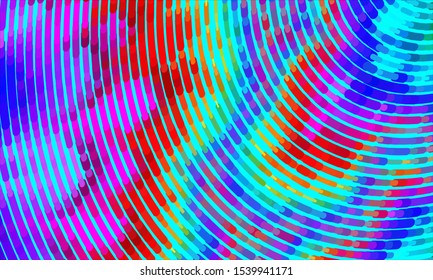 Geometric design halftone with a set of colorful abstract circles. Multicolor, rainbow vector layout with lines, rectangles. Decorative design in an abstract style with rectangles. EPS 10 Vector