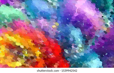 Geometric design halftone with a set of colorful abstract circles. Multicolor, rainbow vector layout with lines, rectangles. Decorative design in an abstract style with rectangles. EPS 10 Vector