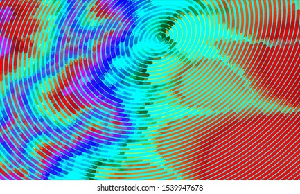 Geometric design halftone with a set of colorful abstract circles. Multicolor, rainbow vector layout with lines, rectangles. Decorative design in an abstract style with rectangles. EPS 10 Vector