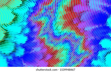 Geometric design halftone with a set of colorful abstract circles. Multicolor, rainbow vector layout with lines, rectangles. Decorative design in an abstract style with rectangles. EPS 10 Vector