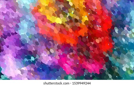 Geometric design halftone with a set of colorful abstract circles. Multicolor, rainbow vector layout with lines, rectangles. Decorative design in an abstract style with rectangles. EPS 10 Vector