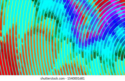 Geometric design halftone with a set of colorful abstract circles. Multicolor, rainbow vector layout with lines, rectangles. Decorative design in an abstract style with rectangles. EPS 10 Vector