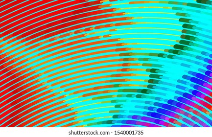 Geometric design halftone with a set of colorful abstract circles. Multicolor, rainbow vector layout with lines, rectangles. Decorative design in an abstract style with rectangles. EPS 10 Vector
