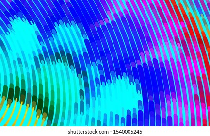 Geometric design halftone with a set of colorful abstract circles. Multicolor, rainbow vector layout with lines, rectangles. Decorative design in an abstract style with rectangles. EPS 10 Vector