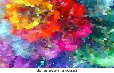 Geometric design halftone with a set of colorful abstract circles. Multicolor, rainbow vector layout with lines, rectangles. Decorative design in an abstract style with rectangles. EPS 10 Vector