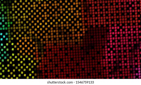 Geometric design halftone with a set of colorful abstract circles. Multicolor, rainbow vector layout with lines, rectangles. Decorative design in an abstract style with rectangles. EPS 10 Vector