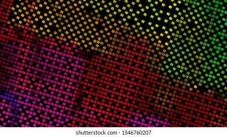 Geometric design halftone with a set of colorful abstract circles. Multicolor, rainbow vector layout with lines, rectangles. Decorative design in an abstract style with rectangles. EPS 10 Vector