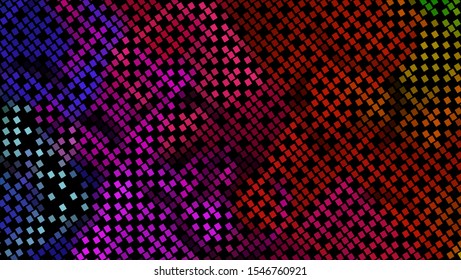 Geometric design halftone with a set of colorful abstract circles. Multicolor, rainbow vector layout with lines, rectangles. Decorative design in an abstract style with rectangles. EPS 10 Vector
