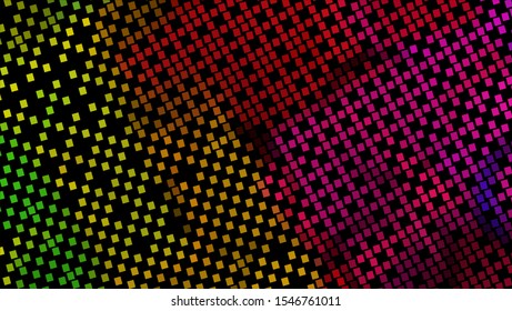 Geometric design halftone with a set of colorful abstract circles. Multicolor, rainbow vector layout with lines, rectangles. Decorative design in an abstract style with rectangles. EPS 10 Vector