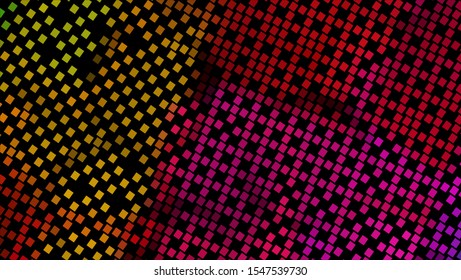 Geometric design halftone with a set of colorful abstract circles. Multicolor, rainbow vector layout with lines, rectangles. Decorative design in an abstract style with rectangles. EPS 10 Vector