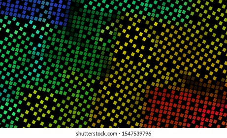 Geometric design halftone with a set of colorful abstract circles. Multicolor, rainbow vector layout with lines, rectangles. Decorative design in an abstract style with rectangles. EPS 10 Vector