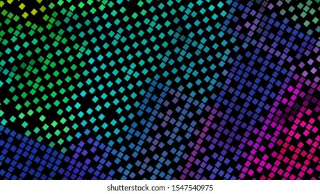 Geometric design halftone with a set of colorful abstract circles. Multicolor, rainbow vector layout with lines, rectangles. Decorative design in an abstract style with rectangles. EPS 10 Vector