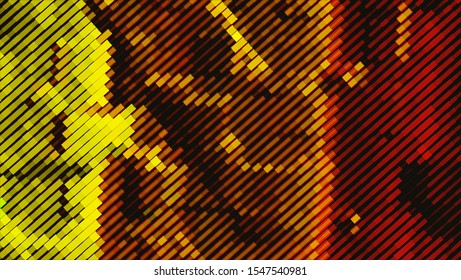 Geometric design halftone with a set of colorful abstract circles. Multicolor, rainbow vector layout with lines, rectangles. Decorative design in an abstract style with rectangles. EPS 10 Vector