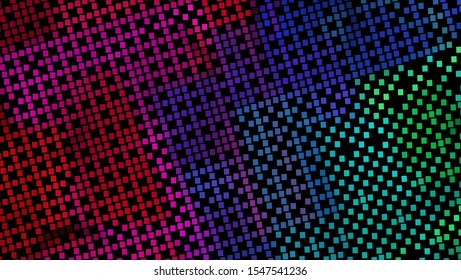 Geometric design halftone with a set of colorful abstract circles. Multicolor, rainbow vector layout with lines, rectangles. Decorative design in an abstract style with rectangles. EPS 10 Vector
