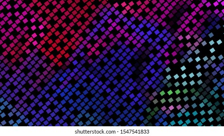 Geometric design halftone with a set of colorful abstract circles. Multicolor, rainbow vector layout with lines, rectangles. Decorative design in an abstract style with rectangles. EPS 10 Vector
