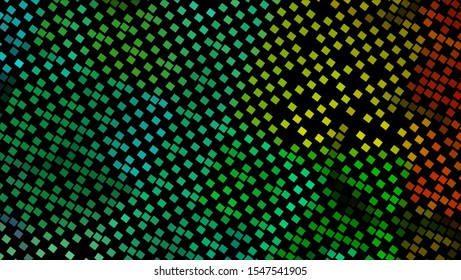 Geometric design halftone with a set of colorful abstract circles. Multicolor, rainbow vector layout with lines, rectangles. Decorative design in an abstract style with rectangles. EPS 10 Vector