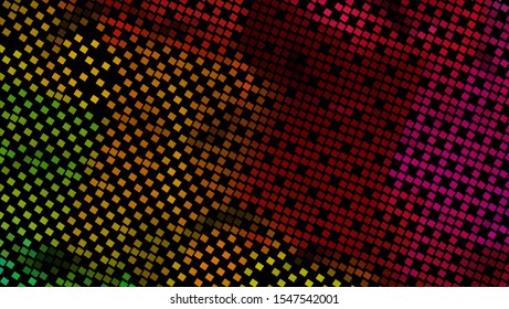 Geometric design halftone with a set of colorful abstract circles. Multicolor, rainbow vector layout with lines, rectangles. Decorative design in an abstract style with rectangles. EPS 10 Vector