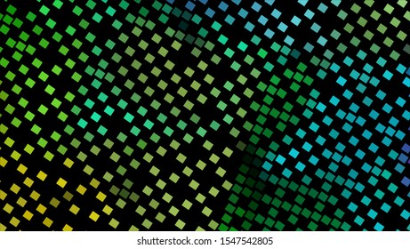 Geometric design halftone with a set of colorful abstract circles. Multicolor, rainbow vector layout with lines, rectangles. Decorative design in an abstract style with rectangles. EPS 10 Vector